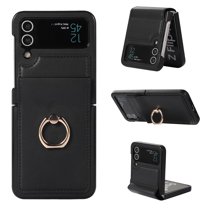 Dteck Galaxy Z Flip 4 5G Case with Magnetic Ring Hinge Protection Thin - Shookproof Anti-Drop Wear-Resistant Case for Samsung Galaxy Z Flip 4 2022, Black