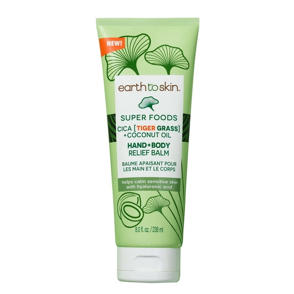 Earth To Skin Cica (hierba de tigre) + bálsamo para manos y cuerpo con aceite de coco (8.0 onzas líquidas)