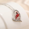 thumbnail image 3 of Cardinal Necklace Heart Red Bird Spiritual Memorial Engraved When Cardinal Appear Angels are Near Dainty Inspirational 925 Sterling Silver Animal Necklaces for Loss of Loved Heart, 3 of 6