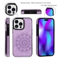 thumbnail image 6 of Allytechgroup Case for iPhone 16 Pro Max with Credit Card Slot, RFID Blocking PU Leather Slim Stand Shell Anti-shock and Anti-fall Military Grade Drop Protection for iPhone 16 Pro Max, Purple, 6 of 8