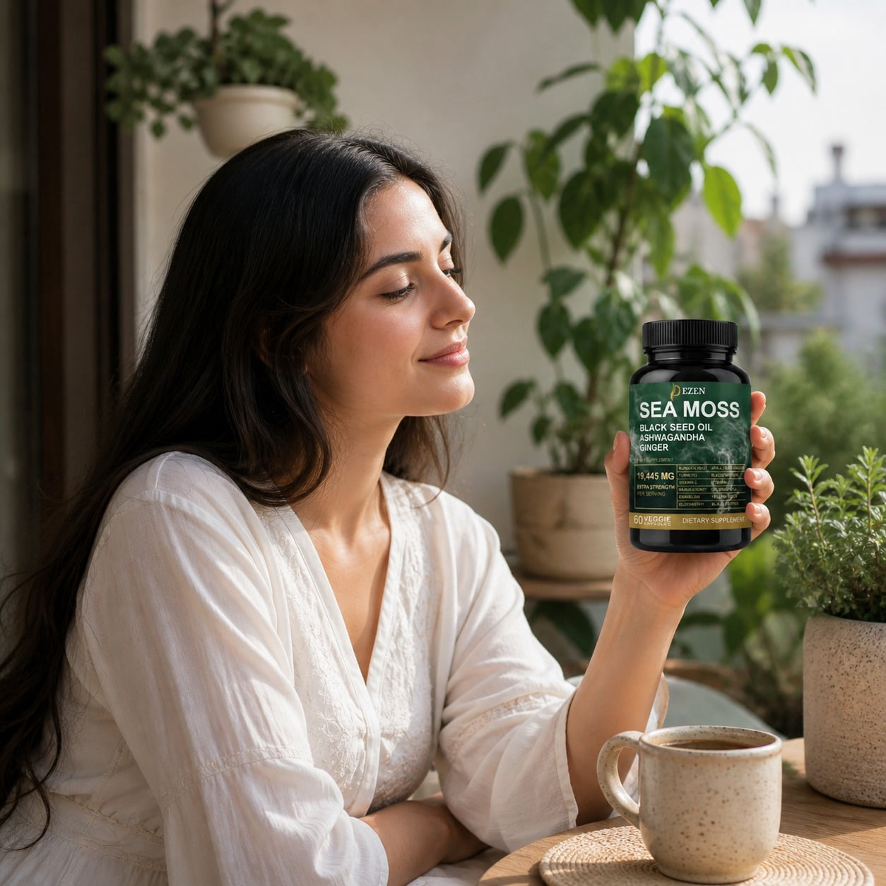 Sea Moss Capsules with Ashwagandha, Black Seed Oil, Burdock Root & Turmeric, Multi Ingredient Herbal Supplement, Pack 5