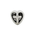 thumbnail image 2 of 925 Sterling Silver Reflections Kids Heart With Cross Bead; for Adults and Teens; for Women and Men, 2 of 3