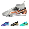 thumbnail image 4 of TIREOW Kid Boys Girls Soccer Cleats Youth Firm Ground Lace-Up Non-Slip Sports Shoes Athletic Outdoor Football Shoes Baseball Outdoor Training Sneaker, 4 of 5