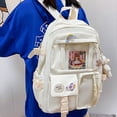 thumbnail image 4 of Mochila Kawaii Ticfox con ACCESORIOS de alfiler de felpa de vaca Beige, 4 of 9