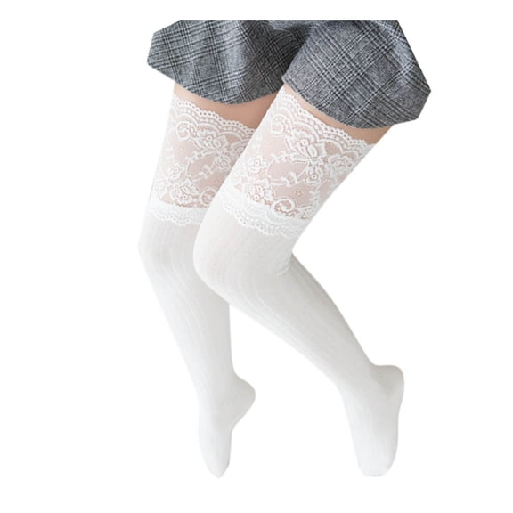 PMVFHDE Women Knee High Socks Autumn Winter Warm Fashion Lace Long Socks