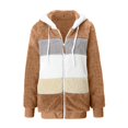 thumbnail image 4 of KaLI_store Lightweight Jackets for Women Casual Women's Coat Jacket Sherpa Fuzzy Shearling Lapel Zipper Casual Winter Warm Oversized Outwear Khaki,M, 4 of 5