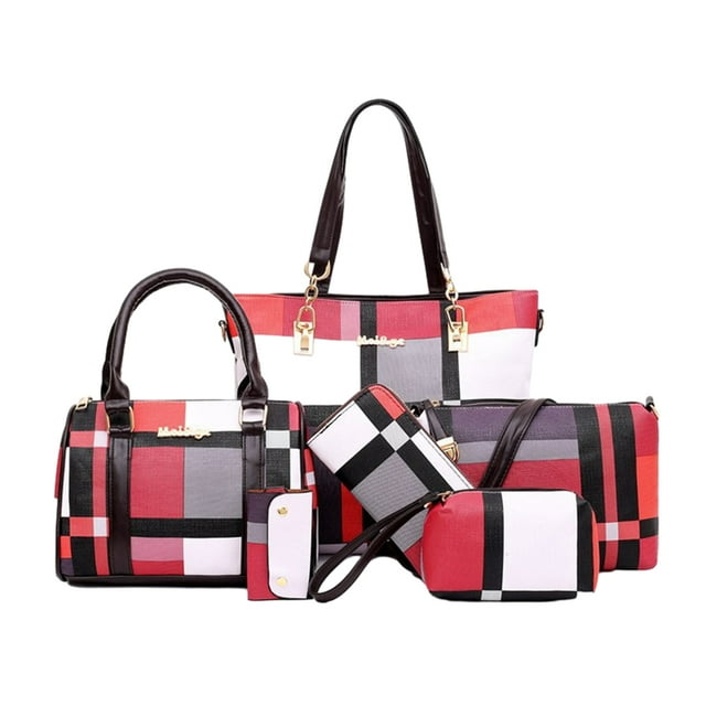 Wweixi Ladies Purse Set Practical And Convenient For Everyday Made With PU Wide Application Handbag Set red