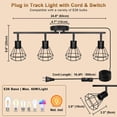 thumbnail image 4 of LTBLIGHT 4-Light Plug in Track Lighting with Power Cord, Plug in Ceiling Light with ON/Off Switch, LED Spotlight for Kitchen, Liv, 4 of 8