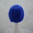 thumbnail image 4 of Short Straight Wig With Curled Bangs Blue For Women, 4 of 5