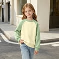thumbnail image 6 of xaoyunyn Girls Fall Pullover Top Casual Fashion Slim Long Sleeve Crewneck Color Block Sweatshirt 3-15 Years, 6 of 6