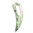 thumbnail image 1 of Ruby Zoisite Gemstone Comma Pendant | 94x28x6mm | Green/Red | 1 Pendant |, 1 of 12