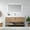 Oak, variant on Vinnova Alistair 60" White Stone Top Oak Single Vanity Black Frame w/o Mirror