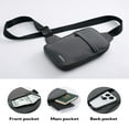 thumbnail image 3 of WATERFLY Unisex Small Dual Pocket Travel Hiking Nylon Cross-Body Shoulder Bag,Gray, 3 of 7
