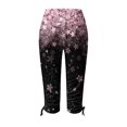 thumbnail image 5 of Womens Relaxed Fit Pants by Generic Summer Casual Drawstring Solid Cropped Cargo Pants, Black, Size XL, 5 of 5