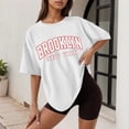 thumbnail image 2 of Women's Casual Graphic Printed Loose Fit Round Neck Short Sleeve Tee Tops Summer Daily Comfortable T Shirt, 2 of 4