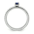 thumbnail image 2 of Bague en Argent Sterling Stackable Expressions Saphir Créé Pierre Unique Taille 5, 2 of 3