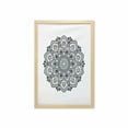 thumbnail image 1 of Mandala Wall Art with Frame, Simple Monochrome Floral and Botanical Inspired Damask Oriental Motif, Printed Fabric Poster for Bathroom Living Room, 23" x 35", Charcoal Grey and White, by Ambesonne, 1 of 2