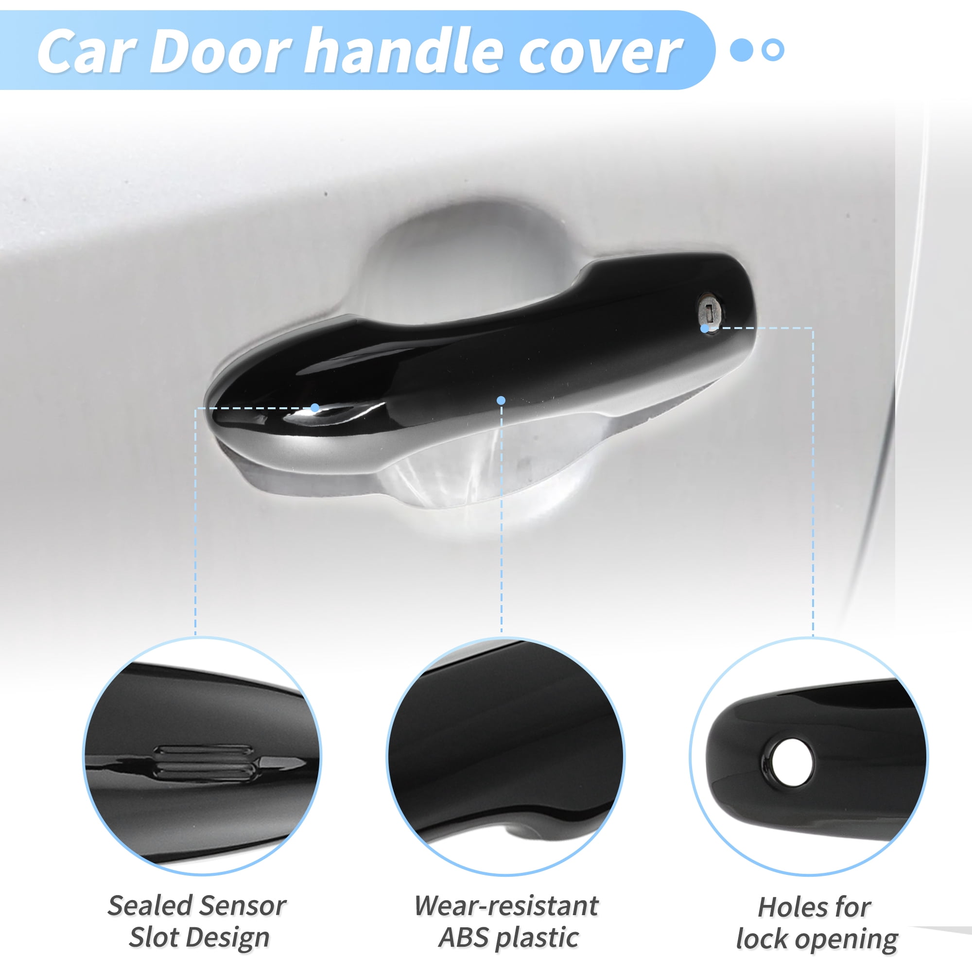 Unique Bargains Car Handle Cover Black for Toyota Camry Corolla Prius Venza 2020-2022