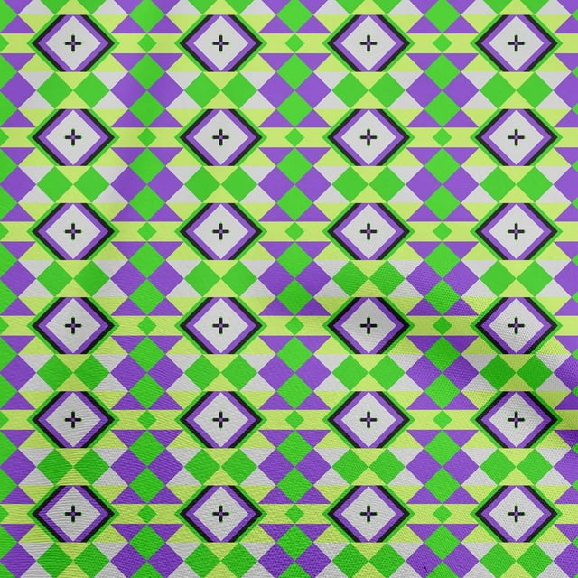 oneOone Georgette Viscose Green Fabric Geometric Sewing Craft Projects Fabric Prints By Yard 42 Inch Wide
