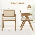 thumbnail image 3 of Costway Set of 4 Rattan Accent Chairs Dining Chairs Modern Living Room Chairs White, 3 of 9
