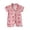 Pink, variant on REDARER Baby Girls' Pajama Romper Bow Print Short Sleeve Button Front With Pocket Soft Loungewear,3-6 Months