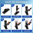 thumbnail image 2 of Pool Vacuum Jet Cleaner Cleaning Kit Professional Durable Suction Head and Mesh Bag for SPA Pond Fountain-EU,1 x Quick connector 4 x Section Pole 1 x Scrub Brushes 1 x Leaf Bag,Black, 2 of 7
