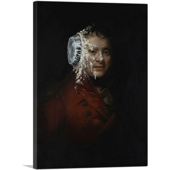 ARTCANVAS Pie Face Canvas Art Print by Banksy - Size: 26" x 18" (0.75" Deep)