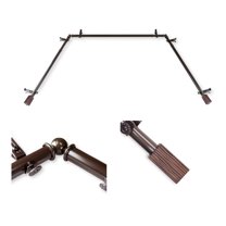 Domovina Wood 13/16" Bay Window Single Curtain Rod-Color:Cocoa