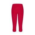 thumbnail image 5 of SDNall Capris Pants for Women Summer High Waisted Solid Color Capris Matching Slim Fitting Yoga Gym Pants, 5 of 9