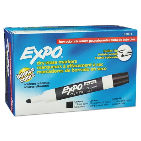 UPC: 0071641820012 | Expo Low Odor Dry Erase Marker  Bullet Tip  Black  12 Count