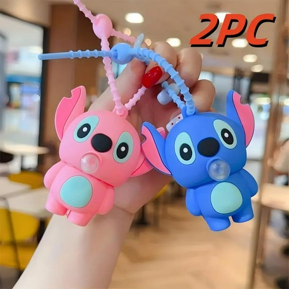 2pcs Cartoon Bubble Extrusion Keychain - Cute Cartoon Silicone Decompression Hanging with Loop Buckle, Suitable for Bags And Gifts, Bag Accessories