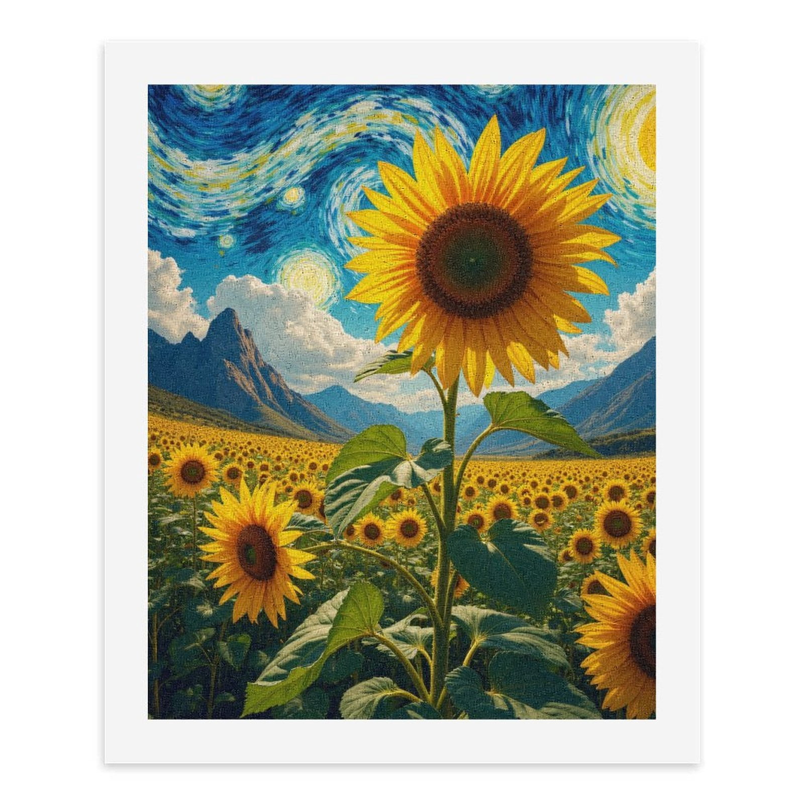 Paint By Numbers Kit for Adults Beginner - Van Gogh Inspired Sunflower Field DIY Canvas Painting Kits for Adults, Frameless Paint By Number for Adults for Home Wall Decor 16x20 Inch