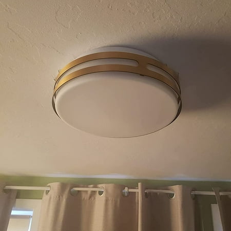 

Mount Ceiling Light Fixtures - Autelo 18W Close to Ceiling Light Fixture with Frosted Glass Shade in Brushed Nickel Finish for LivingRoom Hallway Bedroom C3578 ST LED