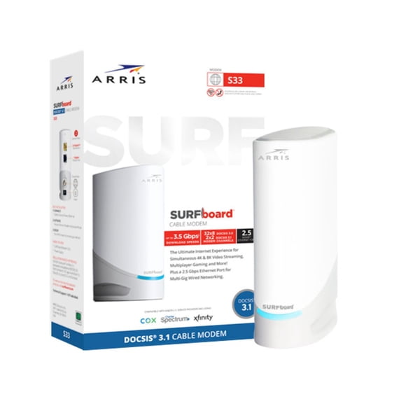 ARRIS Surfboard S33 DOCSIS 3.1 Módem de Cable Multi‑Gig | Hasta 2,5 Gbps