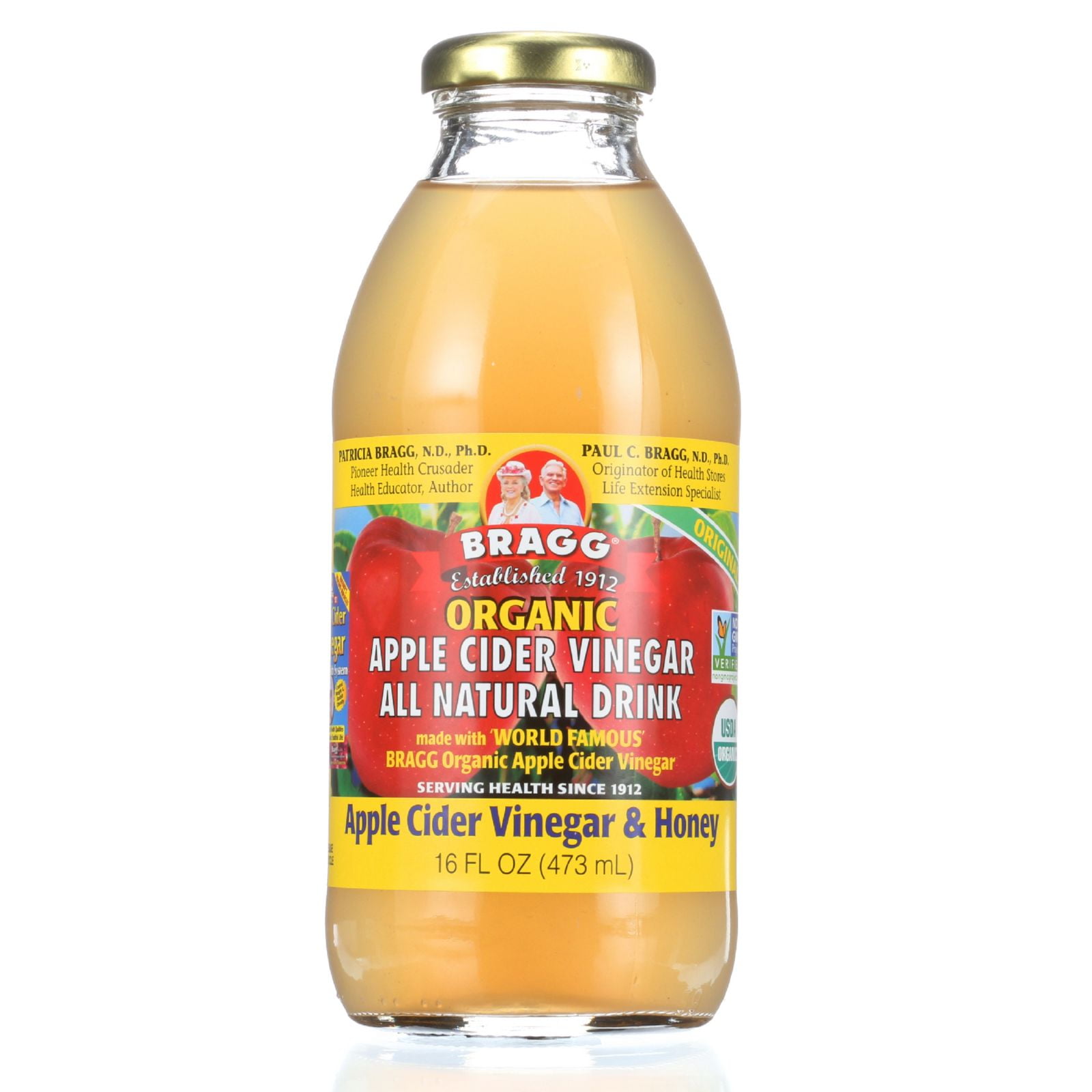 Bragg Apple Cider Vinegar Drink Organic ACV and Honey 16 oz case of 12 by