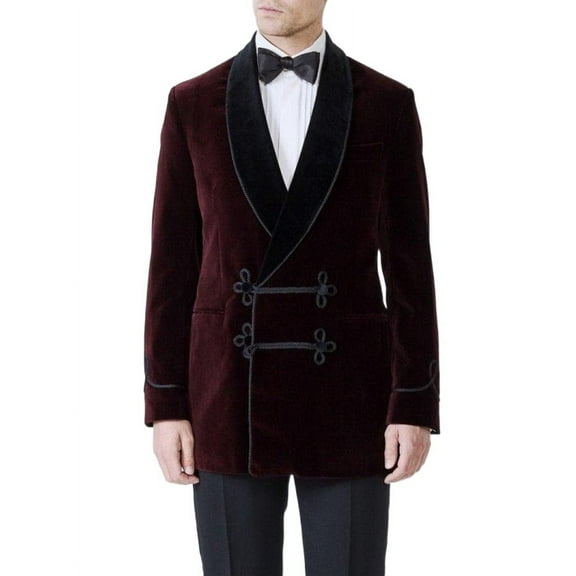 Men's Velvet Blazer Shawl Lapel Velour Suit Jacket Tuxedo Jackets for Wedding Prom Party Dinner & All Ocasion