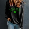 thumbnail image 3 of Charella Sweatshirts for Women St Patricks Day Decorations Long Sleeve Crewneck Tops 2024 Trendy T-shirt,Black,XS, 3 of 5