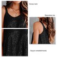 thumbnail image 4 of Blusa sin mangas con cuello redondo y lentejuelas para mujer Top camisola brillante Blusa encantadora de verano, 4 of 6