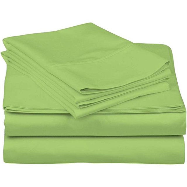 1200 Thread Count 100% Egyptian Cotton 3-Piece Fitted Sheet ( 1 Fitted Sheet + 2 Pillow Covers) 30 Inches Deep Pocket Size Solid Pattern
