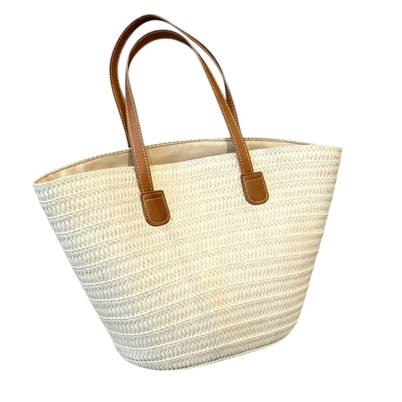 MMJ Straw Tote Bag Large Woven Beach Purse Natural Seagrass Summer Handbag for Vacation Shopping