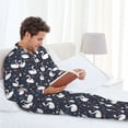 thumbnail image 6 of Honeii Swan And Flowers1 Pattern Mens Pajamas Set,2pcs Men's Lounge Long Sleeve Sleep Shirt and Pajama Bottoms Sleepwear Set,Mens Pjs Sets-XX-Large, 6 of 7