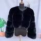 thumbnail image 5 of Chaqueta gruesa de piel sintética para mujer, abrigo corto, cálido, liquidación, moda de invierno, 5 of 5