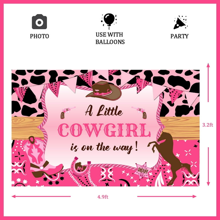 Cowgirl Baby Shower Banner - A Little Cowgirl Is On The Way Western Theme Decor