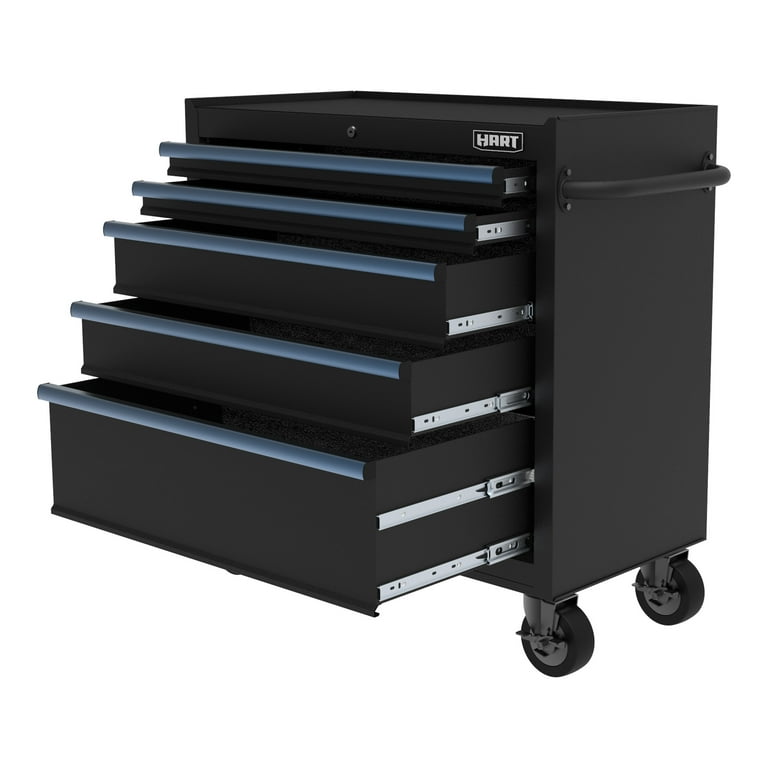 HART 36-Inch 5-Drawer Rolling Tool Cabinet, Locking Steel Garage