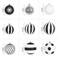 thumbnail image 5 of 1-6 piezas de bolas navideñas de 8-30 cm pintadas a mano en blanco y negro para colgar en el árbol de Navidad, adornos para decoración del hogar, regalo de Año Nuevo 2024, 5 of 5