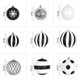 thumbnail image 5 of 1-6 piezas de bolas navideñas de 8-30 cm pintadas a mano en blanco y negro para colgar en el árbol de Navidad, adornos para decoración del hogar, regalo de Año Nuevo 2024, 5 of 5