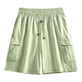thumbnail image 6 of Jaunzuar Gym Shorts Men Elastic Waist Solid Color Running Shorts Summer Casual Beach Shorts with Pockets XXL, 6 of 9