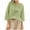 A197 Green, variant on Linen Tops for Women Loose Fit Button Front Asymmetrical Hem 3/4 Sleeve Crew Neck Solid Jacquard Casual Boho Blouse