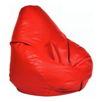 Ample Decor Leatherette Bean Bag Cover (No Filling), Ideal for Children and Teenagers - Red