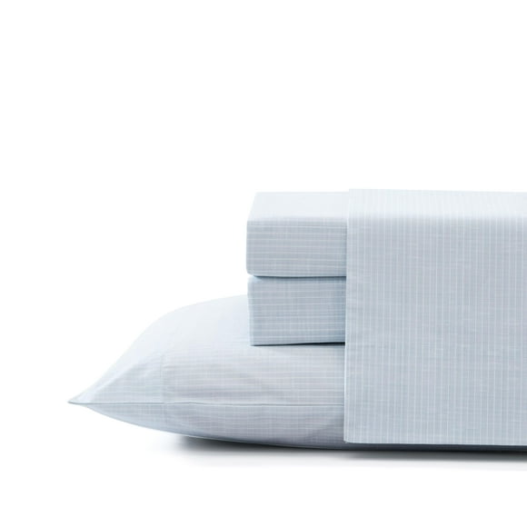 Juego de ropa de cama Tommy Bahama King de algodón percal a rayas azules